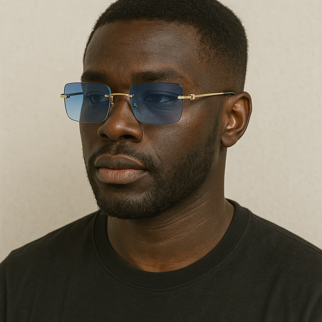 Blue Rectangle Sunglasses V2