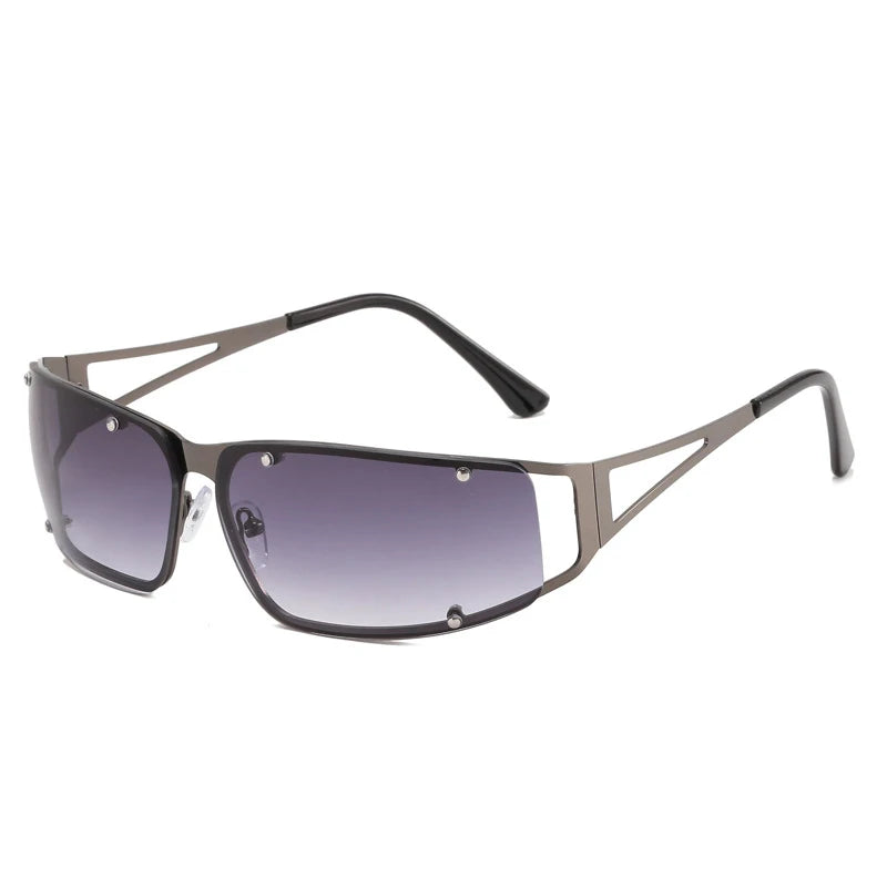 Metallic Rectangle Sunglasses