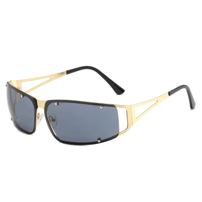 Metallic Rectangle Sunglasses
