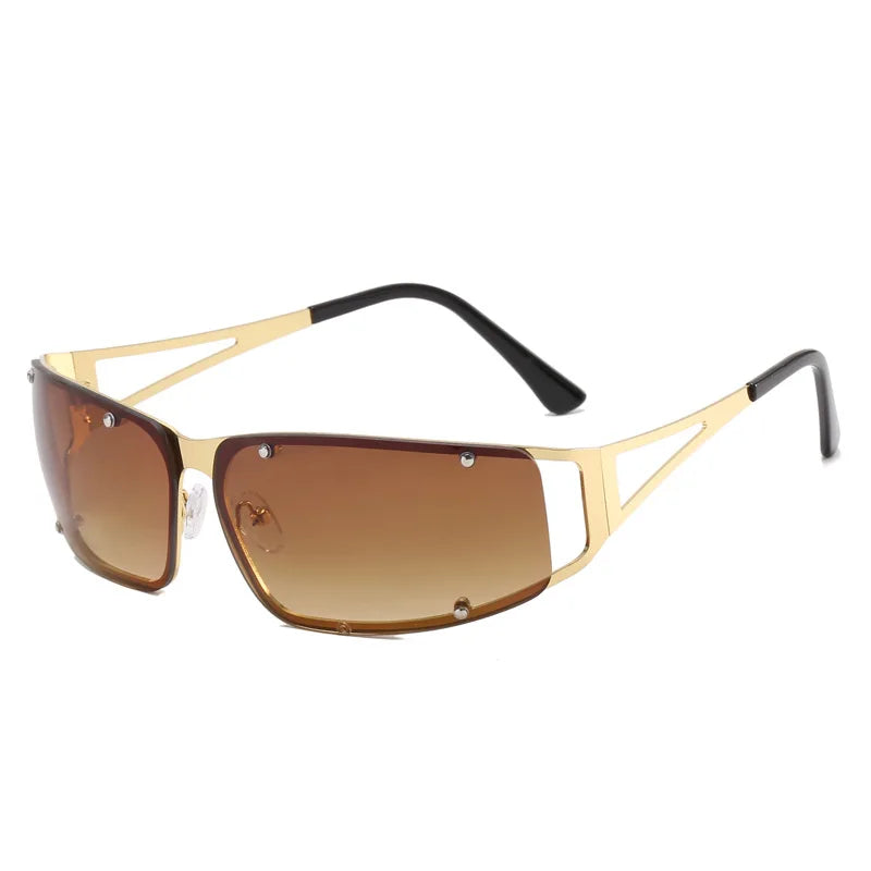 Metallic Rectangle Sunglasses