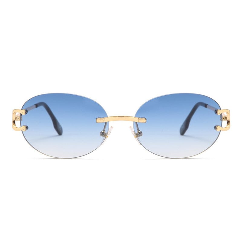 Blue oval sunglasses